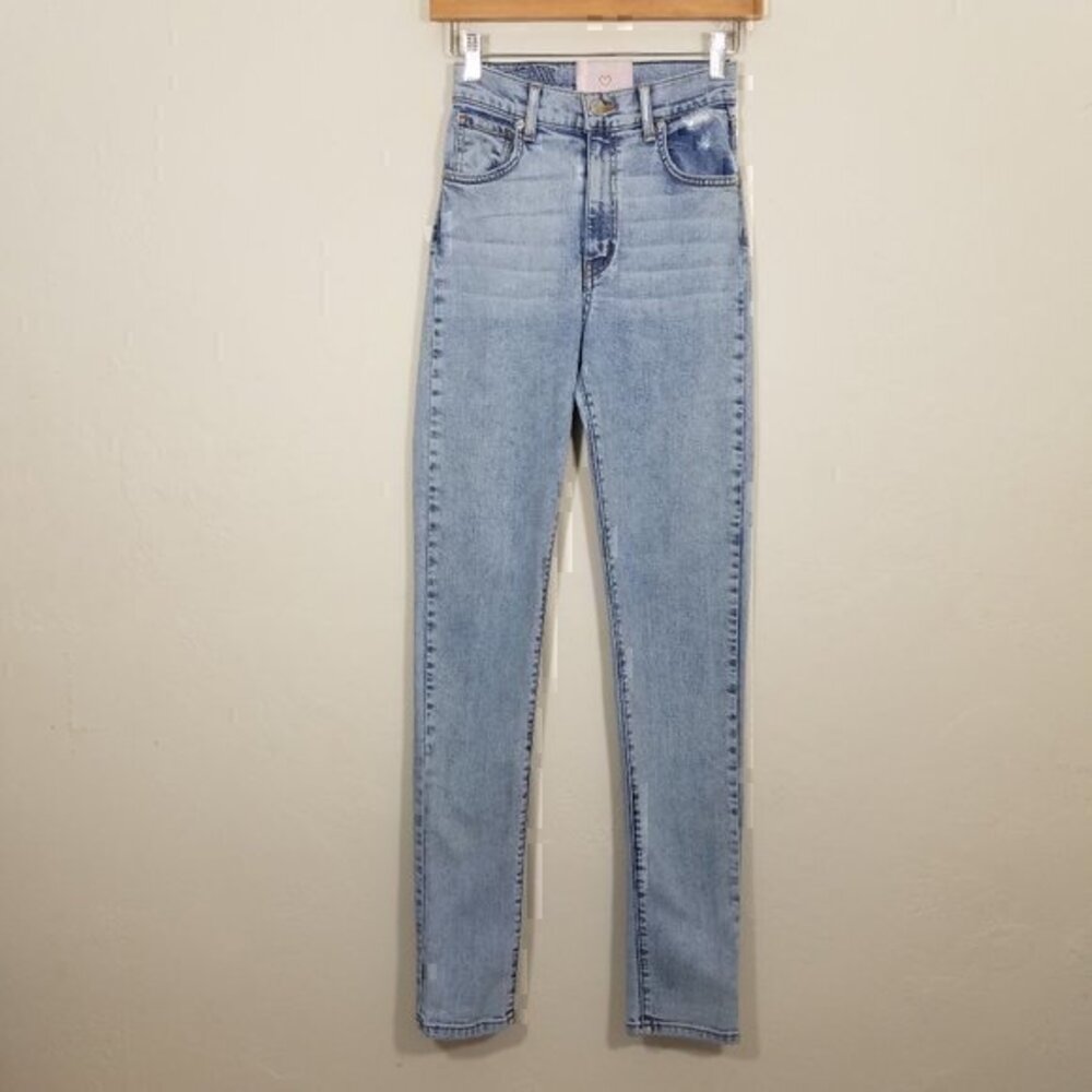 REVICE High Rise Distressed Stretch Jeans Blue Size 25‎